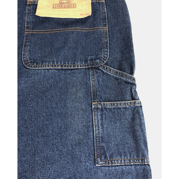 Redhead Men's Flannel Lined Utility Jeans 46x32 Insulated Blue Denim 7 Pockets - Picture 11 of 11